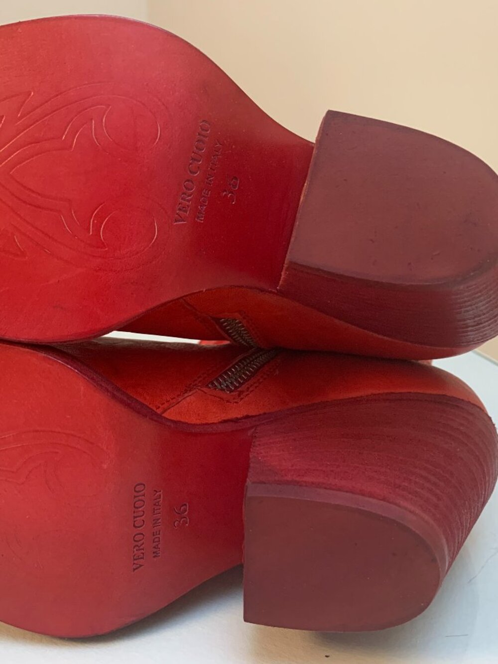 Free People Brayden Western Leather Boots Red - US 6 - Picture 5 of 14